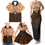Custom Wests Tigers Family Matching Tank Maxi Dress and Hawaiian Shirt TigerWarrior Polynesia Islander Rugby Mascot