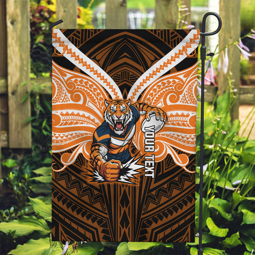 Custom Wests Tigers Garden Flag TigerWarrior Polynesia Islander Rugby Mascot