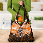 Custom Wests Tigers Grocery Bag TigerWarrior Polynesia Islander Rugby Mascot