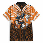 Custom Wests Tigers Hawaiian Shirt TigerWarrior Polynesia Islander Rugby Mascot