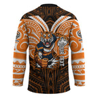 Custom Wests Tigers Hockey Jersey TigerWarrior Polynesia Islander Rugby Mascot
