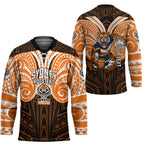 Custom Wests Tigers Hockey Jersey TigerWarrior Polynesia Islander Rugby Mascot