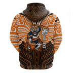 Custom Wests Tigers Hoodie TigerWarrior Polynesia Islander Rugby Mascot