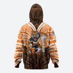 Custom Wests Tigers Hoodie TigerWarrior Polynesia Islander Rugby Mascot