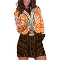 Custom Wests Tigers Hoodie Dress TigerWarrior Polynesia Islander Rugby Mascot