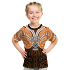 Custom Wests Tigers Kid T Shirt TigerWarrior Polynesia Islander Rugby Mascot