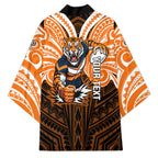 Custom Wests Tigers Kimono TigerWarrior Polynesia Islander Rugby Mascot