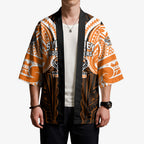 Custom Wests Tigers Kimono TigerWarrior Polynesia Islander Rugby Mascot