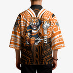 Custom Wests Tigers Kimono TigerWarrior Polynesia Islander Rugby Mascot