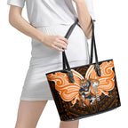 Custom Wests Tigers Leather Tote Bag TigerWarrior Polynesia Islander Rugby Mascot