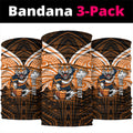 Custom Wests Tigers Neck Gaiter TigerWarrior Polynesia Islander Rugby Mascot
