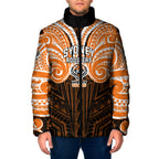 Custom Wests Tigers Padded Jacket TigerWarrior Polynesia Islander Rugby Mascot