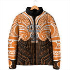 Custom Wests Tigers Padded Jacket TigerWarrior Polynesia Islander Rugby Mascot