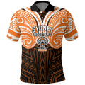 Custom Wests Tigers Polo Shirt TigerWarrior Polynesia Islander Rugby Mascot