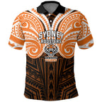 Custom Wests Tigers Polo Shirt TigerWarrior Polynesia Islander Rugby Mascot