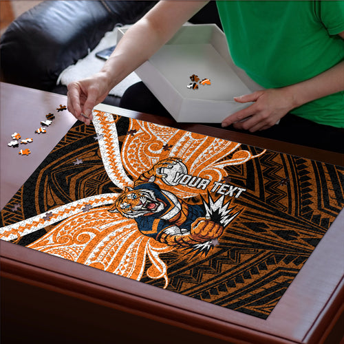 Custom Wests Tigers Puzzle TigerWarrior Polynesia Islander Rugby Mascot