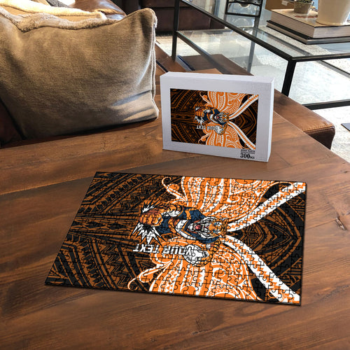 Custom Wests Tigers Puzzle TigerWarrior Polynesia Islander Rugby Mascot