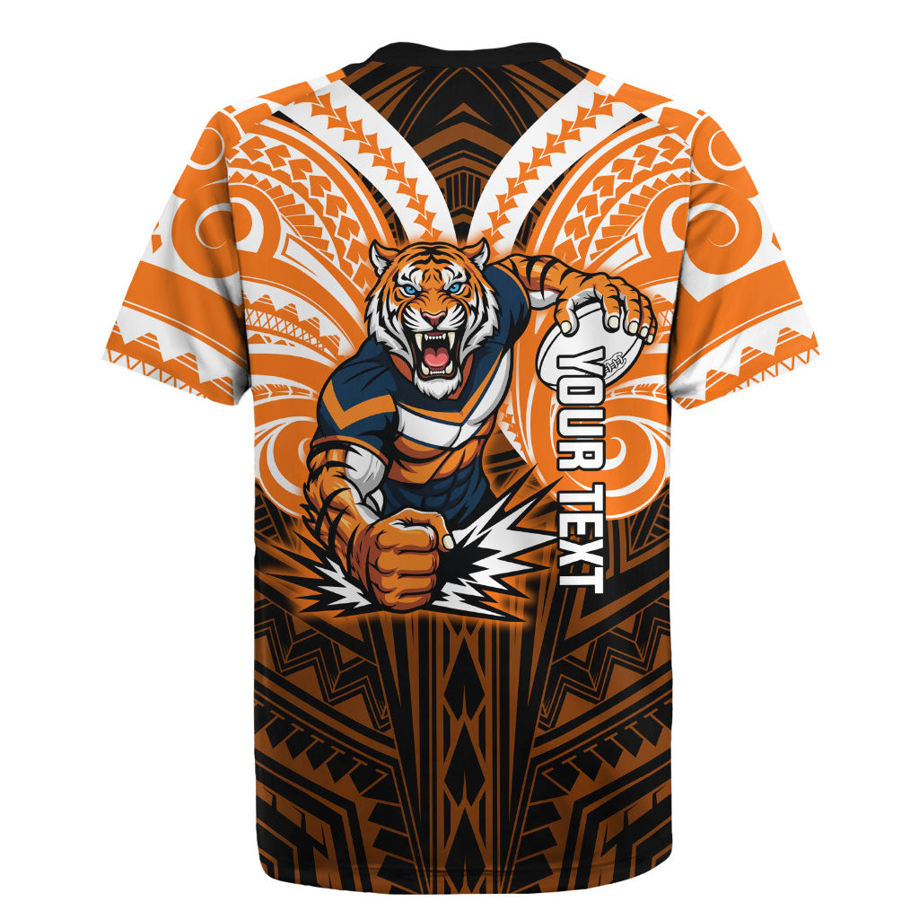 Custom Wests Tigers Rugby Jersey TigerWarrior Polynesia Islander Rugby Mascot