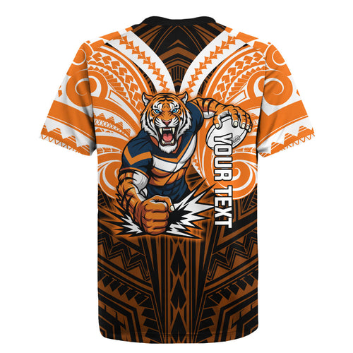 Custom Wests Tigers Rugby Jersey TigerWarrior Polynesia Islander Rugby Mascot