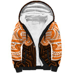 Custom Wests Tigers Sherpa Hoodie TigerWarrior Polynesia Islander Rugby Mascot