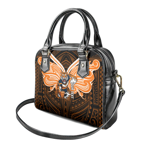 Custom Wests Tigers Shoulder Handbag TigerWarrior Polynesia Islander Rugby Mascot
