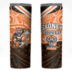 Custom Wests Tigers Skinny Tumbler TigerWarrior Polynesia Islander Rugby Mascot