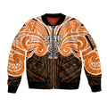 Custom Wests Tigers Sleeve Zip Bomber Jacket TigerWarrior Polynesia Islander Rugby Mascot