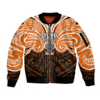 Custom Wests Tigers Sleeve Zip Bomber Jacket TigerWarrior Polynesia Islander Rugby Mascot