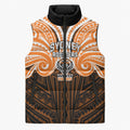 Custom Wests Tigers Sleeveless Puffer Jacket TigerWarrior Polynesia Islander Rugby Mascot