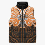 Custom Wests Tigers Sleeveless Puffer Jacket TigerWarrior Polynesia Islander Rugby Mascot