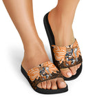 Custom Wests Tigers Slide Sandals TigerWarrior Polynesia Islander Rugby Mascot