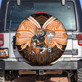 Custom Wests Tigers Spare Tire Cover TigerWarrior Polynesia Islander Rugby Mascot