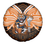 Custom Wests Tigers Spare Tire Cover TigerWarrior Polynesia Islander Rugby Mascot