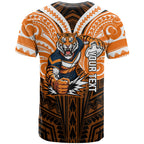Custom Wests Tigers T Shirt TigerWarrior Polynesia Islander Rugby Mascot