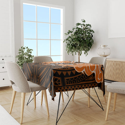 Custom Wests Tigers Tablecloth TigerWarrior Polynesia Islander Rugby Mascot