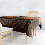 Custom Wests Tigers Tablecloth TigerWarrior Polynesia Islander Rugby Mascot