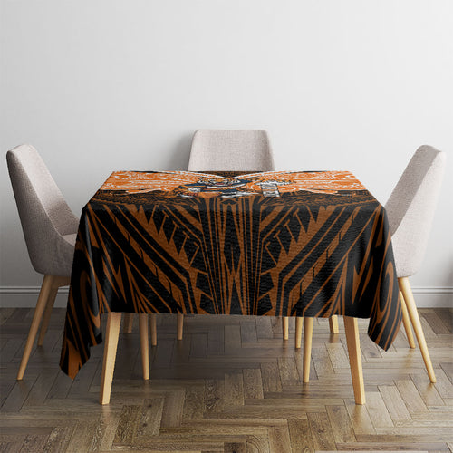 Custom Wests Tigers Tablecloth TigerWarrior Polynesia Islander Rugby Mascot