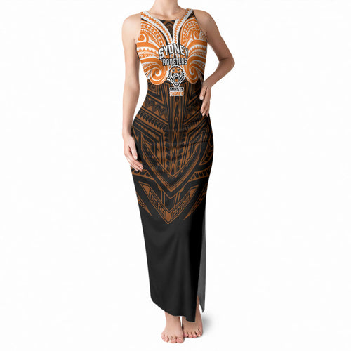 Custom Wests Tigers Tank Maxi Dress TigerWarrior Polynesia Islander Rugby Mascot