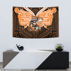 Custom Wests Tigers Tapestry TigerWarrior Polynesia Islander Rugby Mascot