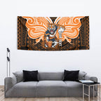 Custom Wests Tigers Tapestry TigerWarrior Polynesia Islander Rugby Mascot