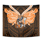 Custom Wests Tigers Tapestry TigerWarrior Polynesia Islander Rugby Mascot