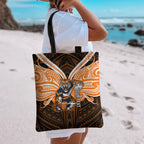 Custom Wests Tigers Tote Bag TigerWarrior Polynesia Islander Rugby Mascot