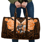 Custom Wests Tigers Travel Bag TigerWarrior Polynesia Islander Rugby Mascot