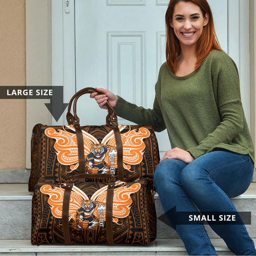 Custom Wests Tigers Travel Bag TigerWarrior Polynesia Islander Rugby Mascot