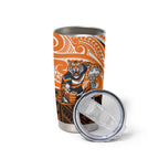 Custom Wests Tigers Tumbler Cup TigerWarrior Polynesia Islander Rugby Mascot