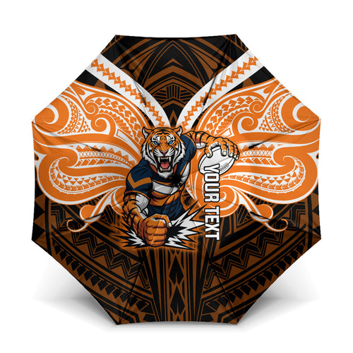 Custom Wests Tigers Umbrella TigerWarrior Polynesia Islander Rugby Mascot