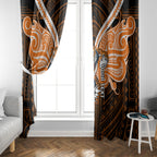 Custom Wests Tigers Window Curtain TigerWarrior Polynesia Islander Rugby Mascot