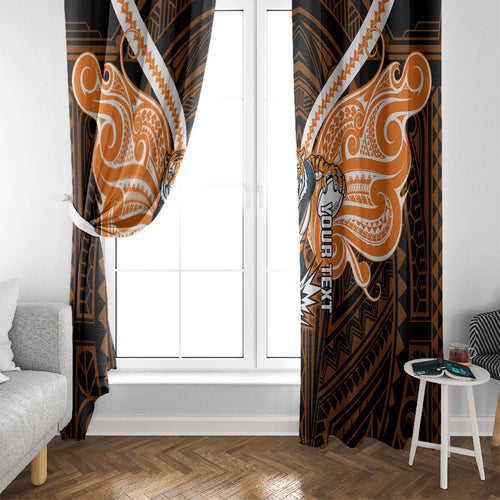 Custom Wests Tigers Window Curtain TigerWarrior Polynesia Islander Rugby Mascot