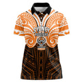Custom Wests Tigers Women Polo Shirt TigerWarrior Polynesia Islander Rugby Mascot
