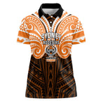 Custom Wests Tigers Women Polo Shirt TigerWarrior Polynesia Islander Rugby Mascot